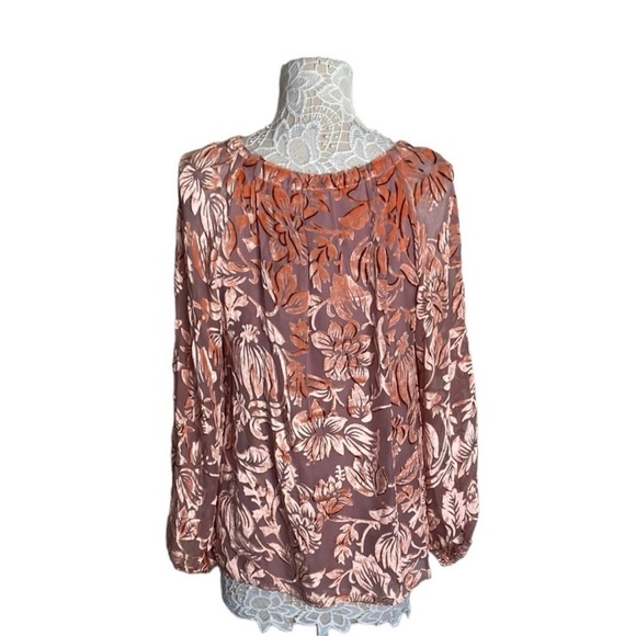 Sundance Floral Velvet Burnout Silk Blend Eloise Top size Medium - Picture 3 of 6